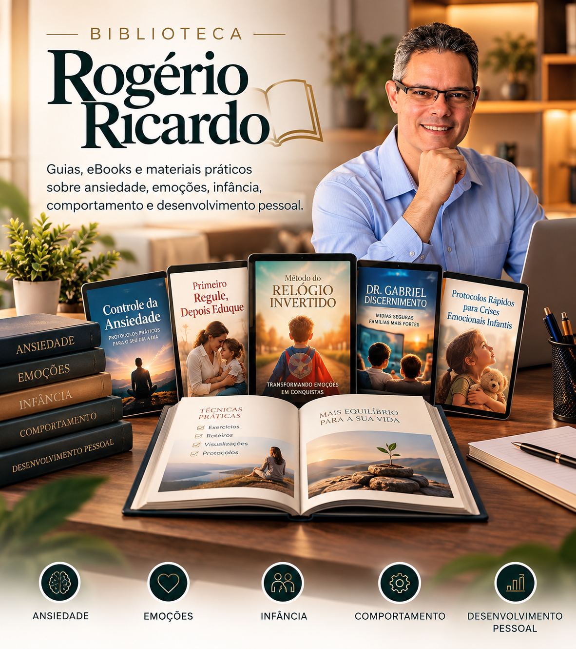 Arte da Biblioteca Rogério Ricardo: guias, eBooks e materiais práticos